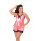Nar Çiçeği Saten Babydoll Şortlu Takım - 284 - Beden L/XL Nar Çiçeği Saten Babydoll Şortlu Takım - 284 - Beden L/XL
