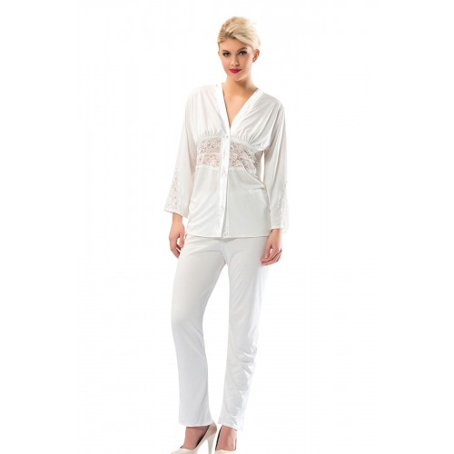 Ekru Penye Pijama Takımı - 1588 - Beden M Ekru Penye Pijama Takımı - 1588 - Beden M