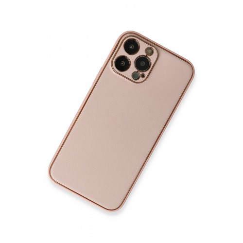 Newface iPhone 13 Pro Kılıf Coco Deri Silikon Kapak - Pembe Newface iPhone 13 Pro Kılıf Coco Deri Silikon Kapak - Pembe