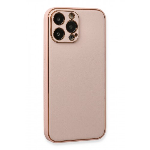 Newface iPhone 13 Pro Kılıf Coco Deri Silikon Kapak - Pembe Newface iPhone 13 Pro Kılıf Coco Deri Silikon Kapak - Pembe