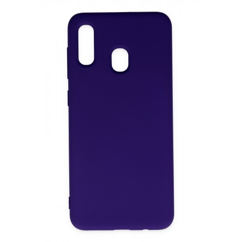 Newface Samsung Galaxy A20 Kılıf Nano içi Kadife Silikon - Mor Newface Samsung Galaxy A20 Kılıf Nano içi Kadife Silikon - Mor