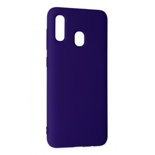 Newface Samsung Galaxy A20 Kılıf Nano içi Kadife Silikon - Mor Newface Samsung Galaxy A20 Kılıf Nano içi Kadife Silikon - Mor