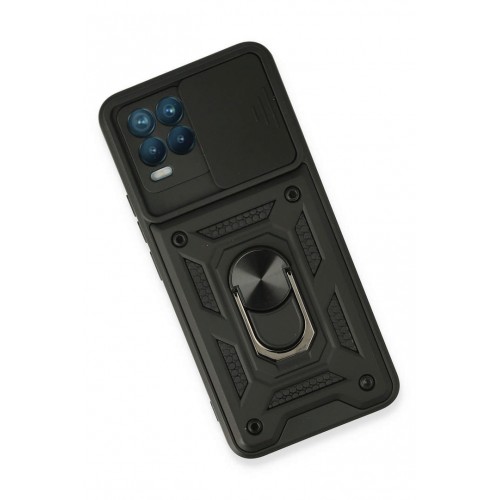 Newface Realme 8 Kılıf Pars Lens Yüzüklü Silikon - Siyah Newface Realme 8 Kılıf Pars Lens Yüzüklü Silikon - Siyah