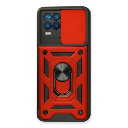 Newface Realme 8 Pro Kılıf Pars Lens Yüzüklü Silikon - Kırmızı Newface Realme 8 Pro Kılıf Pars Lens Yüzüklü Silikon - Kırmızı