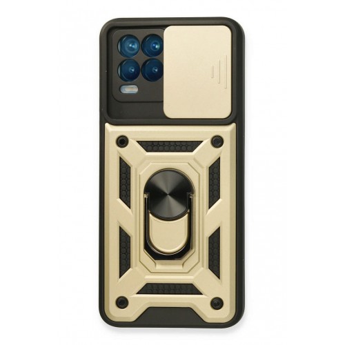 Newface Realme 8 Pro Kılıf Pars Lens Yüzüklü Silikon - Gold Newface Realme 8 Pro Kılıf Pars Lens Yüzüklü Silikon - Gold