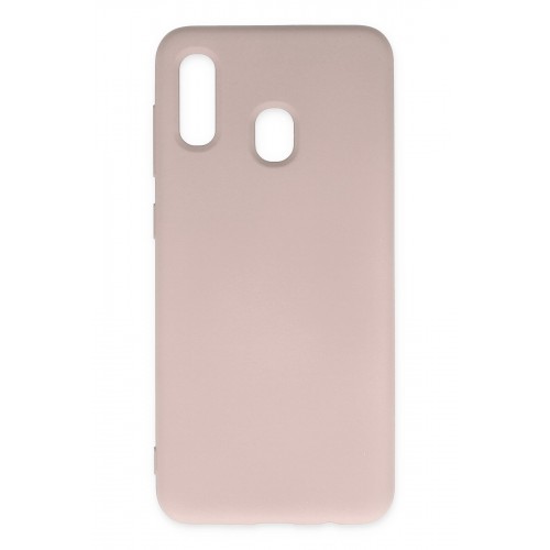 Newface Samsung Galaxy A20 Kılıf Nano içi Kadife Silikon - Pudra Newface Samsung Galaxy A20 Kılıf Nano içi Kadife Silikon - Pudra