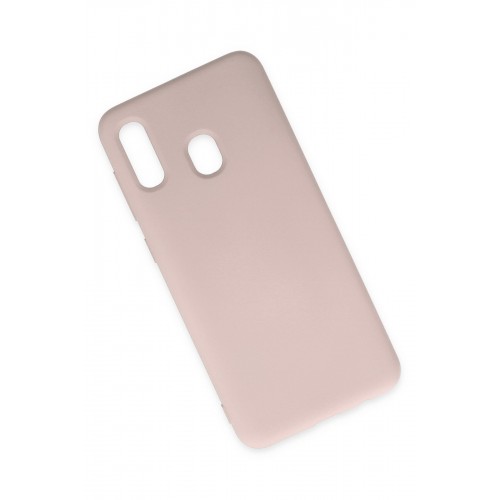 Newface Samsung Galaxy A20 Kılıf Nano içi Kadife Silikon - Pudra Newface Samsung Galaxy A20 Kılıf Nano içi Kadife Silikon - Pudra