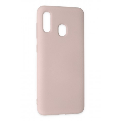 Newface Samsung Galaxy A20 Kılıf Nano içi Kadife Silikon - Pudra Newface Samsung Galaxy A20 Kılıf Nano içi Kadife Silikon - Pudra