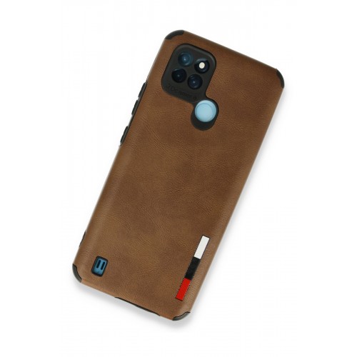 Newface Realme C25Y Kılıf Loop Deri Silikon - Kahverengi Newface Realme C25Y Kılıf Loop Deri Silikon - Kahverengi