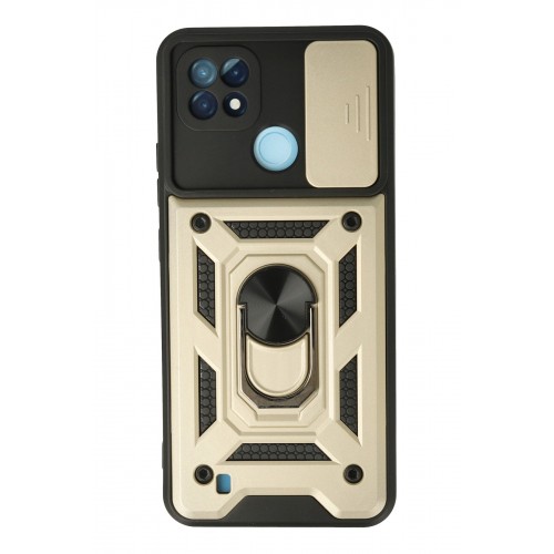 Newface Realme C21 Kılıf Pars Lens Yüzüklü Silikon - Gold Newface Realme C21 Kılıf Pars Lens Yüzüklü Silikon - Gold