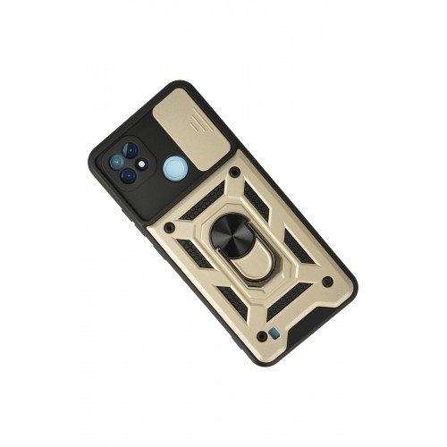Newface Realme C21 Kılıf Pars Lens Yüzüklü Silikon - Gold Newface Realme C21 Kılıf Pars Lens Yüzüklü Silikon - Gold