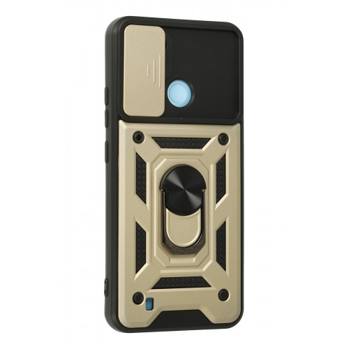 Newface Realme C21 Kılıf Pars Lens Yüzüklü Silikon - Gold Newface Realme C21 Kılıf Pars Lens Yüzüklü Silikon - Gold