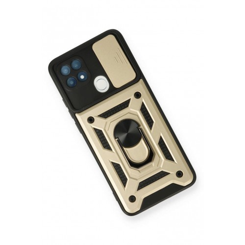 Newface Oppo A15S Kılıf Pars Lens Yüzüklü Silikon - Gold Newface Oppo A15S Kılıf Pars Lens Yüzüklü Silikon - Gold