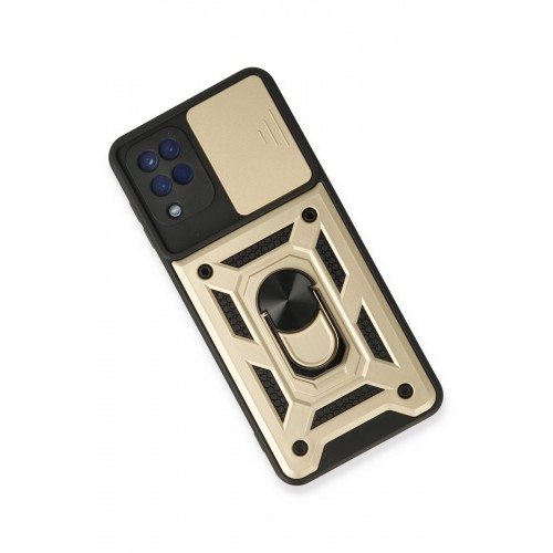 Newface Samsung Galaxy A22 Kılıf Pars Lens Yüzüklü Silikon - Gold Newface Samsung Galaxy A22 Kılıf Pars Lens Yüzüklü Silikon - Gold