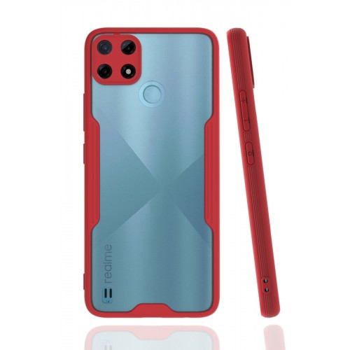 Newface Realme C21Y Kılıf Platin Silikon - Kırmızı Newface Realme C21Y Kılıf Platin Silikon - Kırmızı