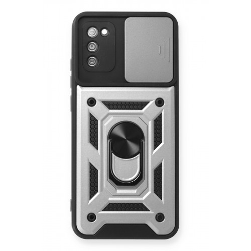 Newface Samsung Galaxy A03S Kılıf Pars Lens Yüzüklü Silikon - Gümüş Newface Samsung Galaxy A03S Kılıf Pars Lens Yüzüklü Silikon - Gümüş