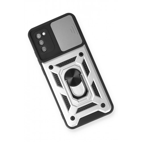 Newface Samsung Galaxy A03S Kılıf Pars Lens Yüzüklü Silikon - Gümüş Newface Samsung Galaxy A03S Kılıf Pars Lens Yüzüklü Silikon - Gümüş