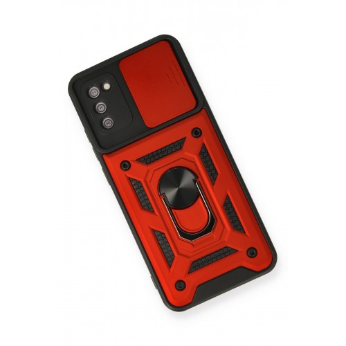 Newface Samsung Galaxy A03S Kılıf Pars Lens Yüzüklü Silikon - Kırmızı Newface Samsung Galaxy A03S Kılıf Pars Lens Yüzüklü Silikon - Kırmızı