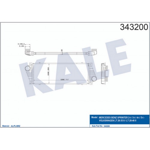 TURBO RADYATÖRÜ INTERCOOLER SPRINTER 00-06 -LT28-35-LT28-46 2.5-2.8 TDI AL/PL/BRZ 718x259x34 TURBO RADYATÖRÜ INTERCOOLER SPRINTER 00-06 -LT28-35-LT28-46 2.5-2.8 TDI AL/PL/BRZ 718x259x34