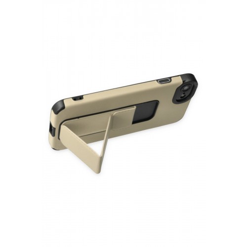 Newface iPhone 7 Kılıf Mega Standlı Silikon - Gold Newface iPhone 7 Kılıf Mega Standlı Silikon - Gold