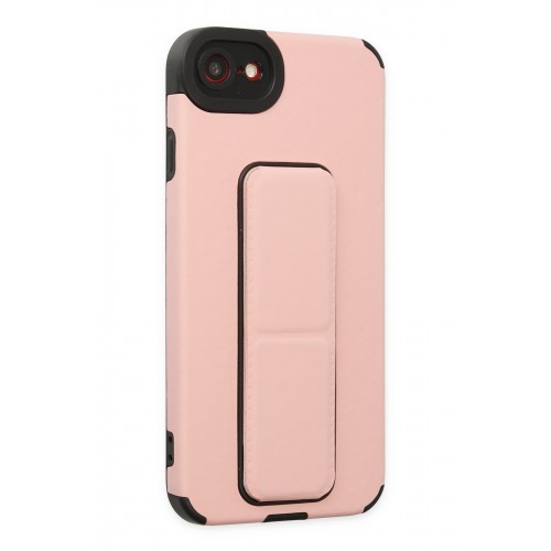 Newface iPhone 8 Kılıf Mega Standlı Silikon - Pudra Newface iPhone 8 Kılıf Mega Standlı Silikon - Pudra