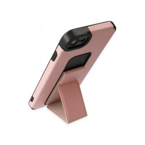 Newface iPhone 8 Kılıf Mega Standlı Silikon - Pudra Newface iPhone 8 Kılıf Mega Standlı Silikon - Pudra