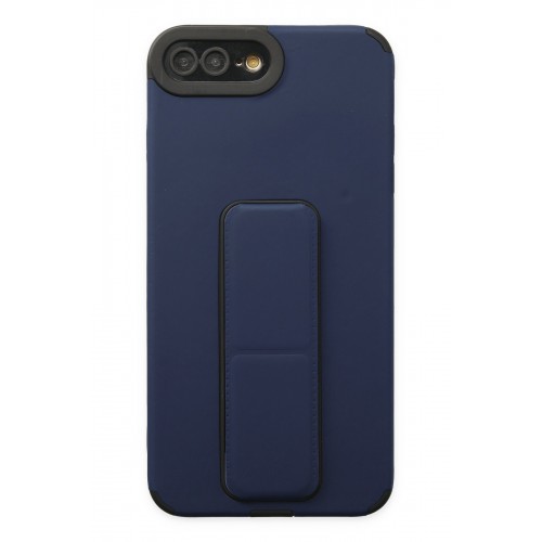 Newface iPhone 7 Plus Kılıf Mega Standlı Silikon - Mavi