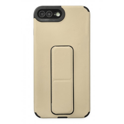 Newface iPhone 8 Plus Kılıf Mega Standlı Silikon - Gold Newface iPhone 8 Plus Kılıf Mega Standlı Silikon - Gold