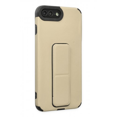 Newface iPhone 8 Plus Kılıf Mega Standlı Silikon - Gold Newface iPhone 8 Plus Kılıf Mega Standlı Silikon - Gold