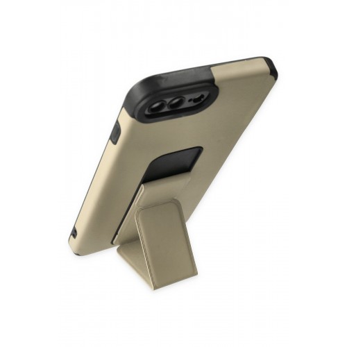 Newface iPhone 8 Plus Kılıf Mega Standlı Silikon - Gold Newface iPhone 8 Plus Kılıf Mega Standlı Silikon - Gold