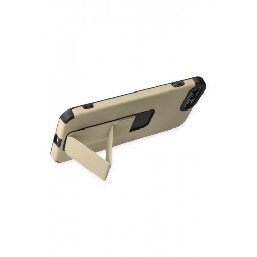 Newface iPhone 8 Plus Kılıf Mega Standlı Silikon - Gold Newface iPhone 8 Plus Kılıf Mega Standlı Silikon - Gold