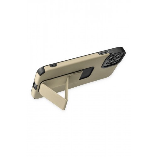 Newface iPhone 11 Pro Max Kılıf Mega Standlı Silikon - Gold Newface iPhone 11 Pro Max Kılıf Mega Standlı Silikon - Gold