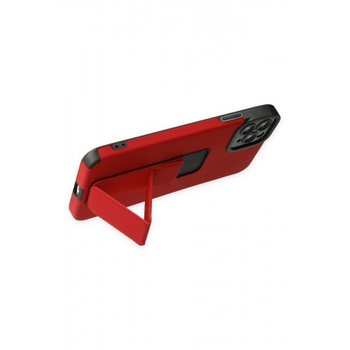 Newface iPhone 11 Pro Max Kılıf Mega Standlı Silikon - Kırmızı Newface iPhone 11 Pro Max Kılıf Mega Standlı Silikon - Kırmızı