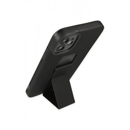 Newface iPhone 12 Kılıf Mega Standlı Silikon - Siyah Newface iPhone 12 Kılıf Mega Standlı Silikon - Siyah