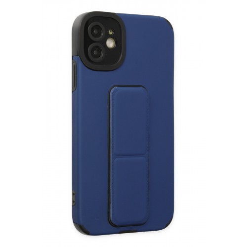 Newface iPhone 12 Kılıf Mega Standlı Silikon - Mavi Newface iPhone 12 Kılıf Mega Standlı Silikon - Mavi