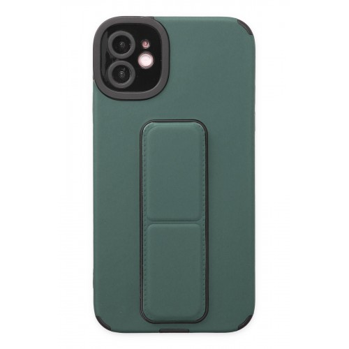 Newface iPhone 12 Kılıf Mega Standlı Silikon - Yeşil Newface iPhone 12 Kılıf Mega Standlı Silikon - Yeşil