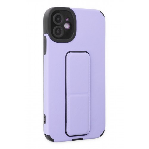 Newface iPhone 12 Kılıf Mega Standlı Silikon - Lila Newface iPhone 12 Kılıf Mega Standlı Silikon - Lila