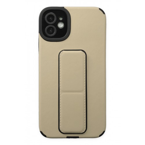 Newface iPhone 12 Kılıf Mega Standlı Silikon - Gold Newface iPhone 12 Kılıf Mega Standlı Silikon - Gold
