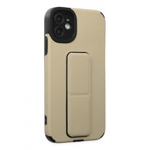 Newface iPhone 12 Kılıf Mega Standlı Silikon - Gold Newface iPhone 12 Kılıf Mega Standlı Silikon - Gold