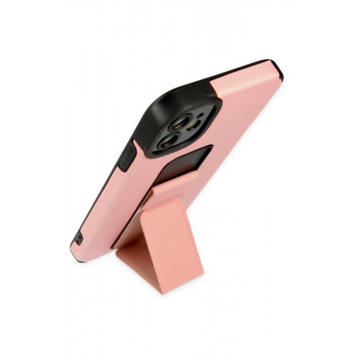 Newface iPhone 12 Kılıf Mega Standlı Silikon - Pudra Newface iPhone 12 Kılıf Mega Standlı Silikon - Pudra