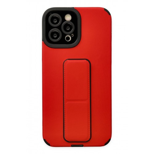 Newface iPhone 12 Pro Kılıf Mega Standlı Silikon - Kırmızı Newface iPhone 12 Pro Kılıf Mega Standlı Silikon - Kırmızı