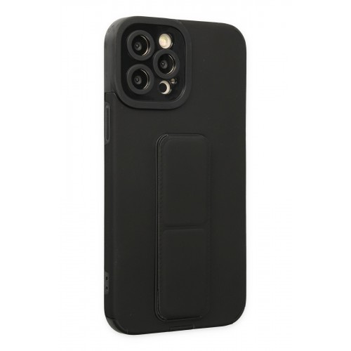 Newface iPhone 12 Pro Max Kılıf Mega Standlı Silikon - Siyah Newface iPhone 12 Pro Max Kılıf Mega Standlı Silikon - Siyah