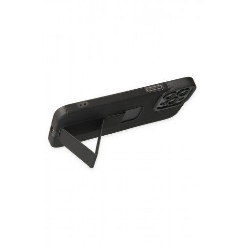 Newface iPhone 12 Pro Max Kılıf Mega Standlı Silikon - Siyah Newface iPhone 12 Pro Max Kılıf Mega Standlı Silikon - Siyah