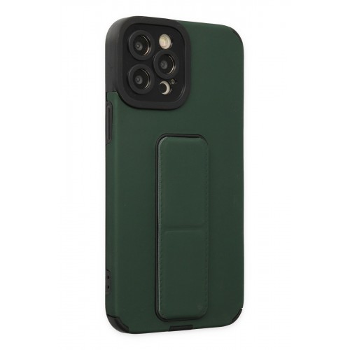 Newface iPhone 12 Pro Max Kılıf Mega Standlı Silikon - Yeşil Newface iPhone 12 Pro Max Kılıf Mega Standlı Silikon - Yeşil