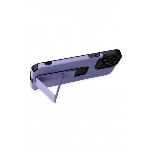Newface iPhone 12 Pro Max Kılıf Mega Standlı Silikon - Lila Newface iPhone 12 Pro Max Kılıf Mega Standlı Silikon - Lila