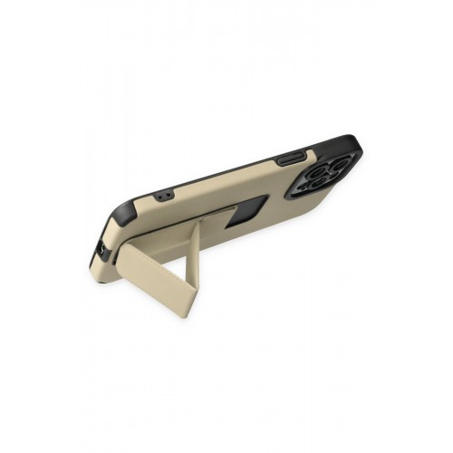 Newface iPhone 12 Pro Max Kılıf Mega Standlı Silikon - Gold Newface iPhone 12 Pro Max Kılıf Mega Standlı Silikon - Gold