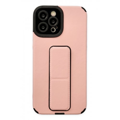 Newface iPhone 12 Pro Max Kılıf Mega Standlı Silikon - Pudra Newface iPhone 12 Pro Max Kılıf Mega Standlı Silikon - Pudra