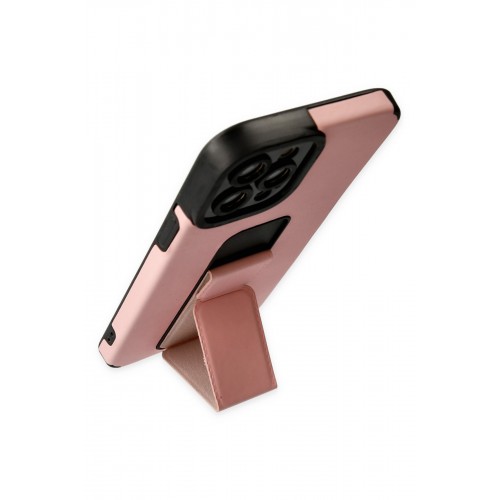 Newface iPhone 12 Pro Max Kılıf Mega Standlı Silikon - Pudra Newface iPhone 12 Pro Max Kılıf Mega Standlı Silikon - Pudra