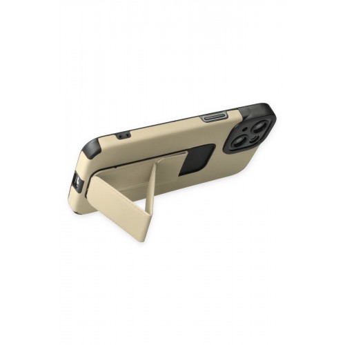 Newface iPhone 13 Kılıf Mega Standlı Silikon - Gold Newface iPhone 13 Kılıf Mega Standlı Silikon - Gold
