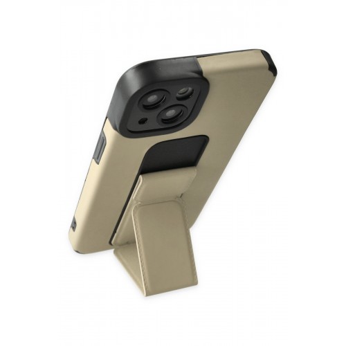 Newface iPhone 13 Kılıf Mega Standlı Silikon - Gold Newface iPhone 13 Kılıf Mega Standlı Silikon - Gold